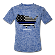 Load image into Gallery viewer, BLUE LINE USA - Men’s Moisture Wicking Performance T-Shirt - heather blue
