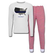 Load image into Gallery viewer, BLUE LINE USA - Unisex Pajama Set - white/red stripe
