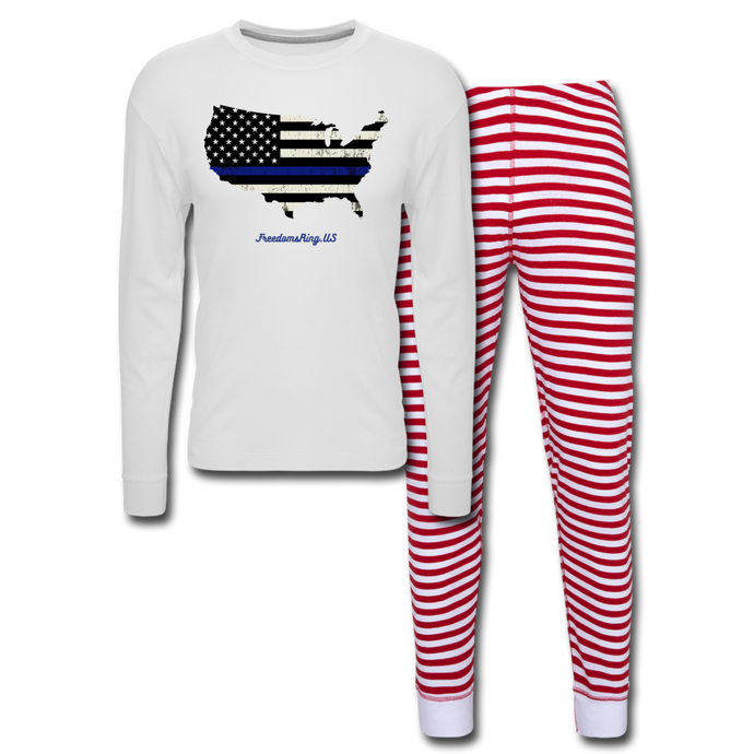 BLUE LINE USA - Unisex Pajama Set - white/red stripe