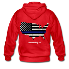 Load image into Gallery viewer, BLUE LINE USA - Gildan Heavy Blend Adult Zip Hoodie - red
