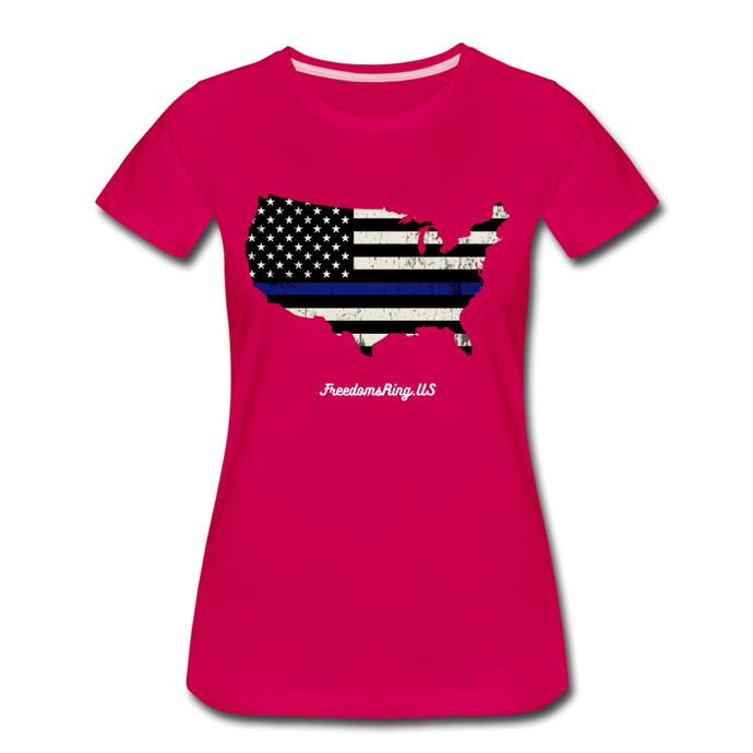 BLUE LINE USA - Women’s Premium T-Shirt - dark pink