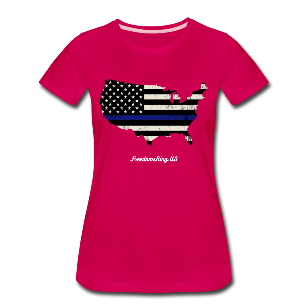 BLUE LINE USA - Women’s Premium T-Shirt - dark pink