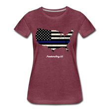 Load image into Gallery viewer, BLUE LINE USA - Women’s Premium T-Shirt - heather burgundy
