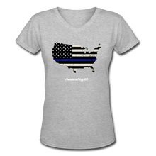 Load image into Gallery viewer, BLUE LINE USA - Women&#39;s V-Neck T-Shirt - gray
