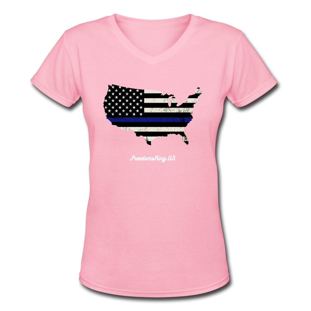 BLUE LINE USA - Women's V-Neck T-Shirt - pink