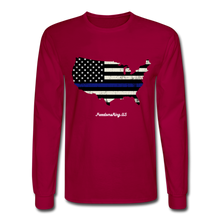 Load image into Gallery viewer, BLUE LINE USA - Men&#39;s Long Sleeve T-Shirt - dark red
