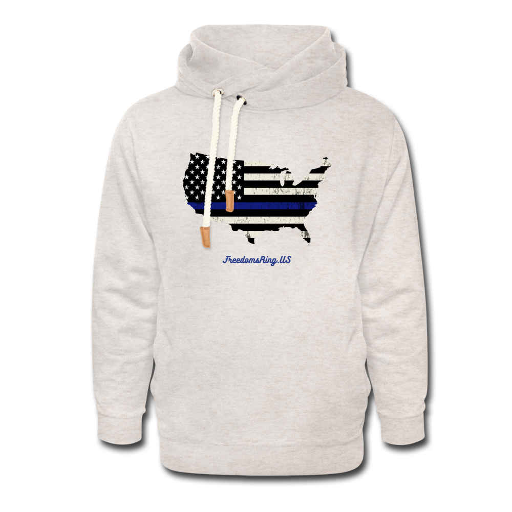 BLUE LINE USA - Shawl Collar Hoodie - heather oatmeal