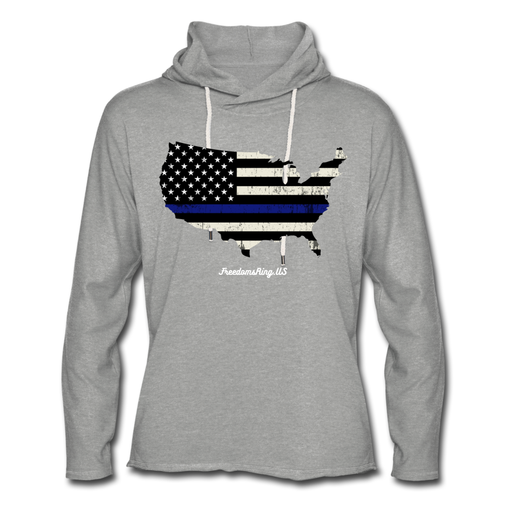 BLUE LINE USA - Unisex Lightweight Terry Hoodie - heather gray