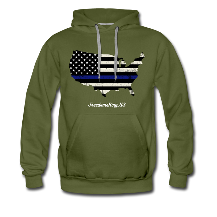 BLUE LINE USA - Men’s Premium Hoodie - olive green