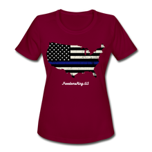 Load image into Gallery viewer, BLUE LINE USA - Women&#39;s Moisture Wicking Performance T-Shirt - burgundy
