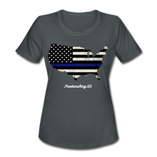 Load image into Gallery viewer, BLUE LINE USA - Women&#39;s Moisture Wicking Performance T-Shirt - charcoal
