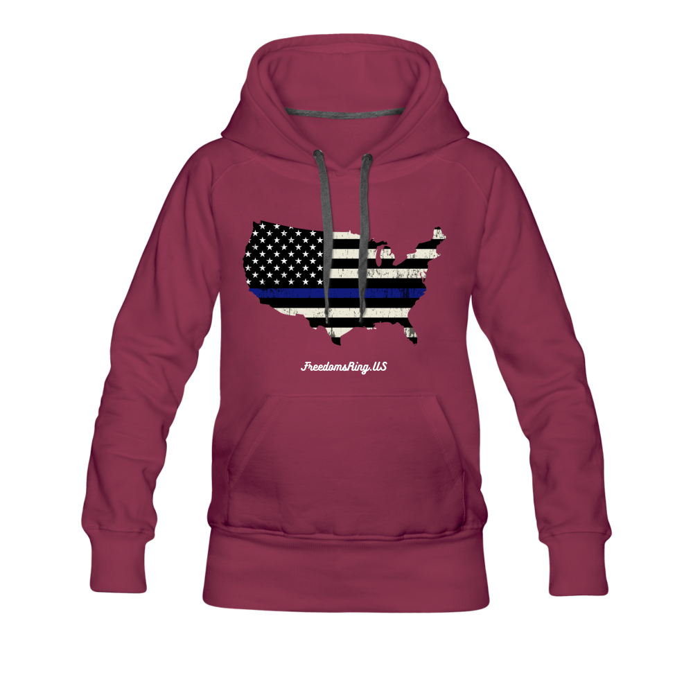 BLUE LINE USA - Women’s Premium Hoodie - burgundy