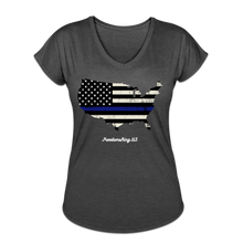 Load image into Gallery viewer, BLUE LINE USA - Women&#39;s Tri-Blend V-Neck T-Shirt - deep heather
