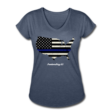 Load image into Gallery viewer, BLUE LINE USA - Women&#39;s Tri-Blend V-Neck T-Shirt - navy heather
