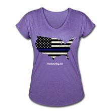 Load image into Gallery viewer, BLUE LINE USA - Women&#39;s Tri-Blend V-Neck T-Shirt - purple heather
