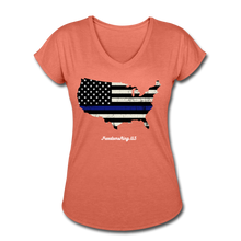 Load image into Gallery viewer, BLUE LINE USA - Women&#39;s Tri-Blend V-Neck T-Shirt - heather bronze
