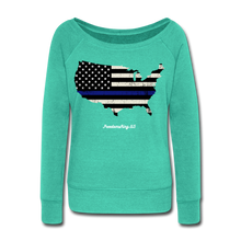 Load image into Gallery viewer, BLUE LINE USA - Women&#39;s Wideneck Sweatshirt - teal
