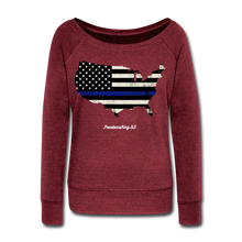 Load image into Gallery viewer, BLUE LINE USA - Women&#39;s Wideneck Sweatshirt - cardinal triblend
