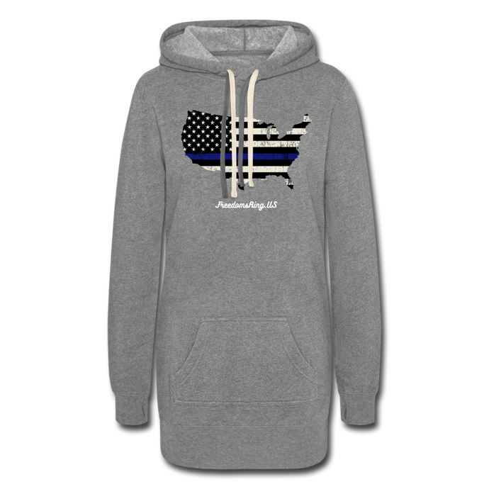 BLUE LINE USA - Women's Hoodie Dress - heather gray