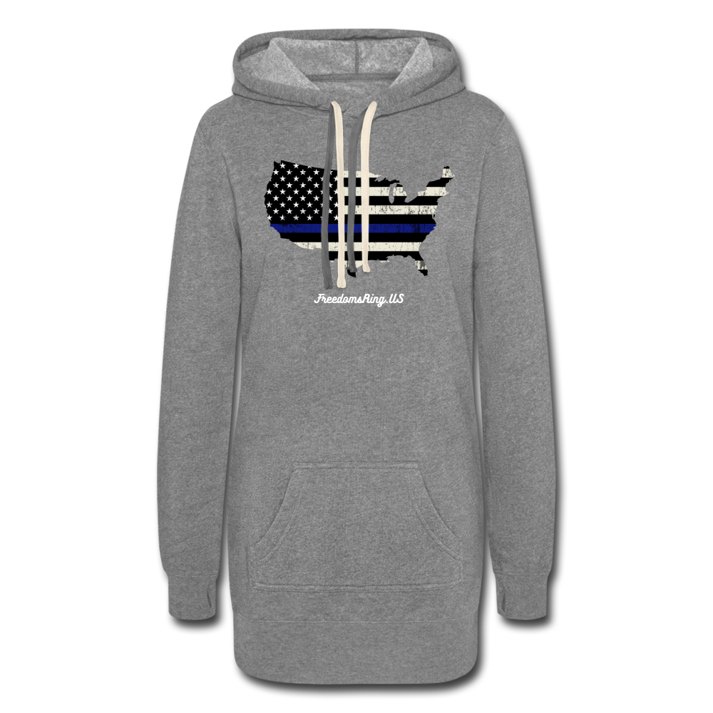 BLUE LINE USA - Women's Hoodie Dress - heather gray