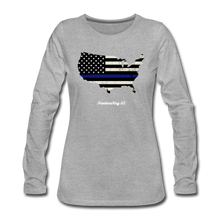 Load image into Gallery viewer, BLUE LINE USA - Women&#39;s Premium Long Sleeve T-Shirt - heather gray
