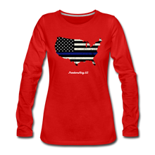 Load image into Gallery viewer, BLUE LINE USA - Women&#39;s Premium Long Sleeve T-Shirt - red
