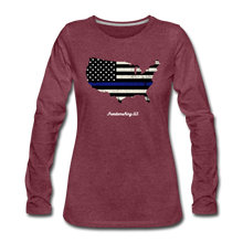 Load image into Gallery viewer, BLUE LINE USA - Women&#39;s Premium Long Sleeve T-Shirt - heather burgundy
