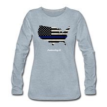 Load image into Gallery viewer, BLUE LINE USA - Women&#39;s Premium Long Sleeve T-Shirt - heather ice blue
