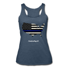 Load image into Gallery viewer, BLUE LINE USA - Women’s Tri-Blend Racerback Tank - heather navy
