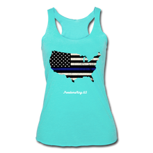 Load image into Gallery viewer, BLUE LINE USA - Women’s Tri-Blend Racerback Tank - turquoise
