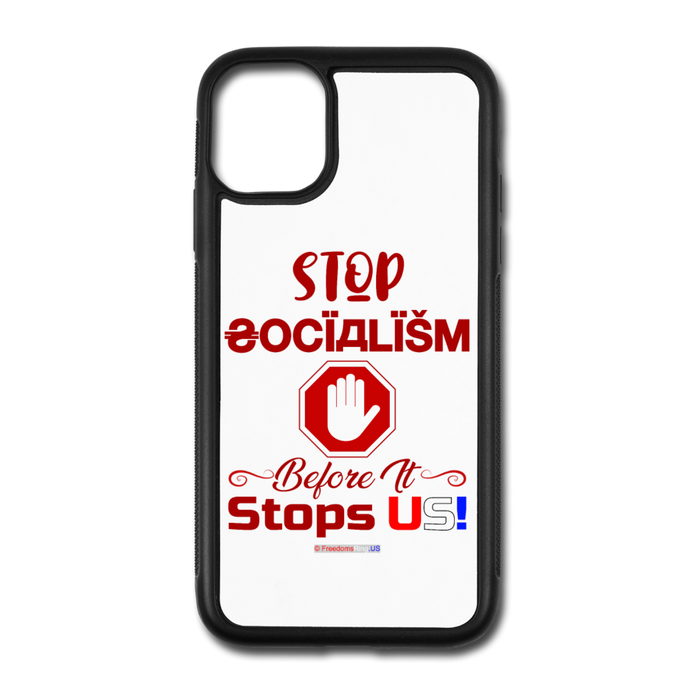 STOP SOCIALISM - iPhone 11 Case - white/black