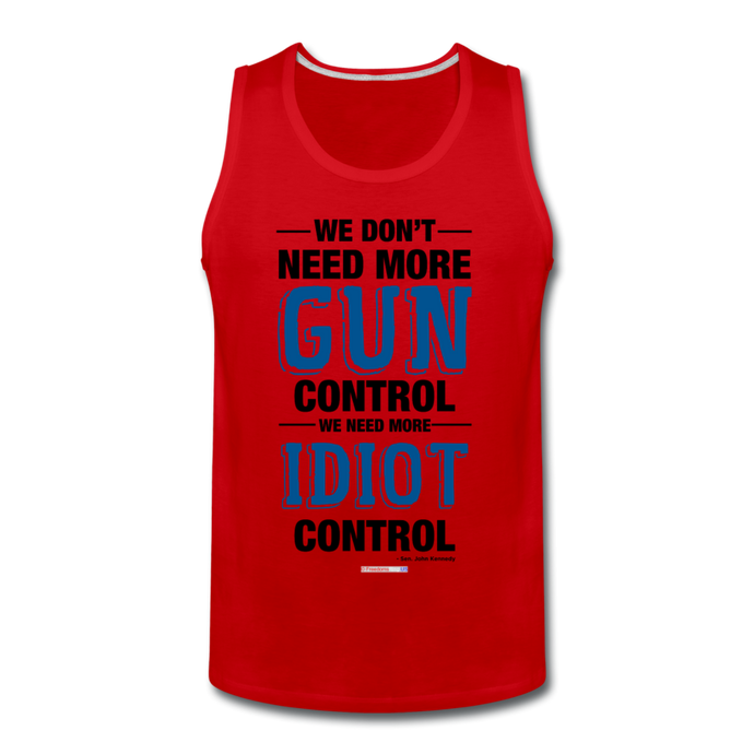 MORE IDIOT CONTROL - Men’s Premium Tank - red