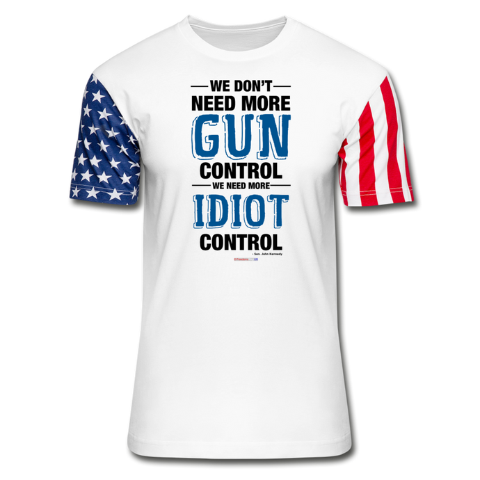 MORE IDIOT CONTROL - Stars & Stripes T-Shirt - white