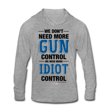 Load image into Gallery viewer, MORE IDIOT CONTROL - Unisex Tri-Blend Hoodie Shirt - heather gray
