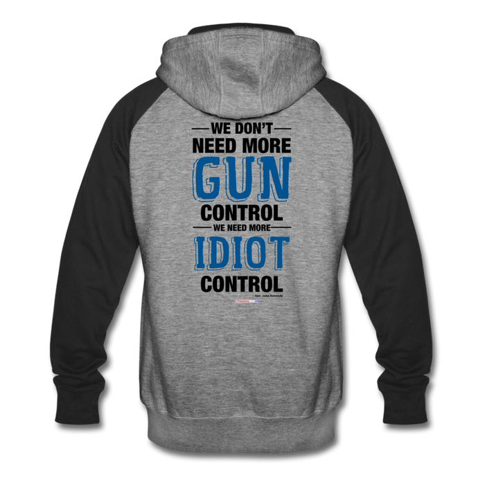 MORE IDIOT CONTROL - Colorblock Hoodie - heather gray/black