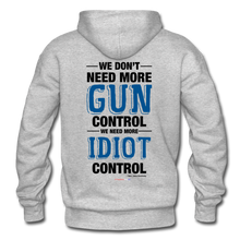 Load image into Gallery viewer, MORE IDIOT CONTROL - Gildan Heavy Blend Adult Hoodie - heather gray
