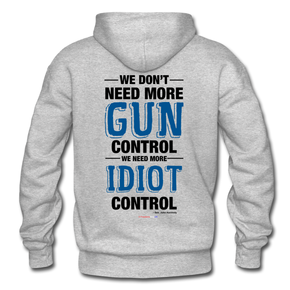 MORE IDIOT CONTROL - Gildan Heavy Blend Adult Hoodie - heather gray