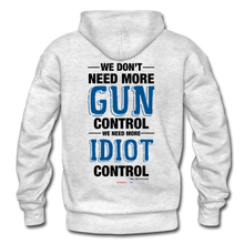 Load image into Gallery viewer, MORE IDIOT CONTROL - Gildan Heavy Blend Adult Hoodie - light heather gray
