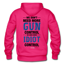 Load image into Gallery viewer, MORE IDIOT CONTROL - Gildan Heavy Blend Adult Hoodie - fuchsia
