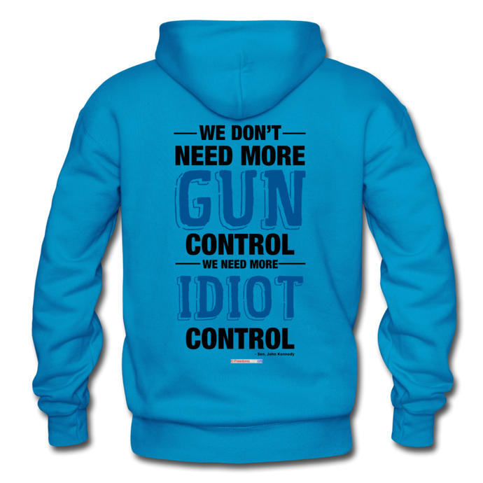 MORE IDIOT CONTROL - Gildan Heavy Blend Adult Hoodie - turquoise