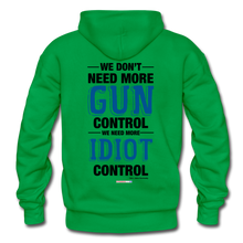 Load image into Gallery viewer, MORE IDIOT CONTROL - Gildan Heavy Blend Adult Hoodie - kelly green
