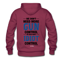 Load image into Gallery viewer, MORE IDIOT CONTROL - Men’s Premium Hoodie - burgundy
