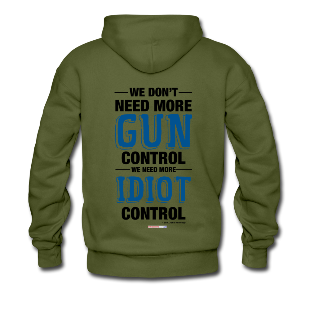 MORE IDIOT CONTROL - Men’s Premium Hoodie - olive green