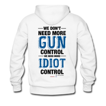 Load image into Gallery viewer, MORE IDIOT CONTROL - Men&#39;s Hoodie - white
