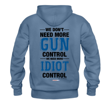 Load image into Gallery viewer, MORE IDIOT CONTROL - Men&#39;s Hoodie - denim blue
