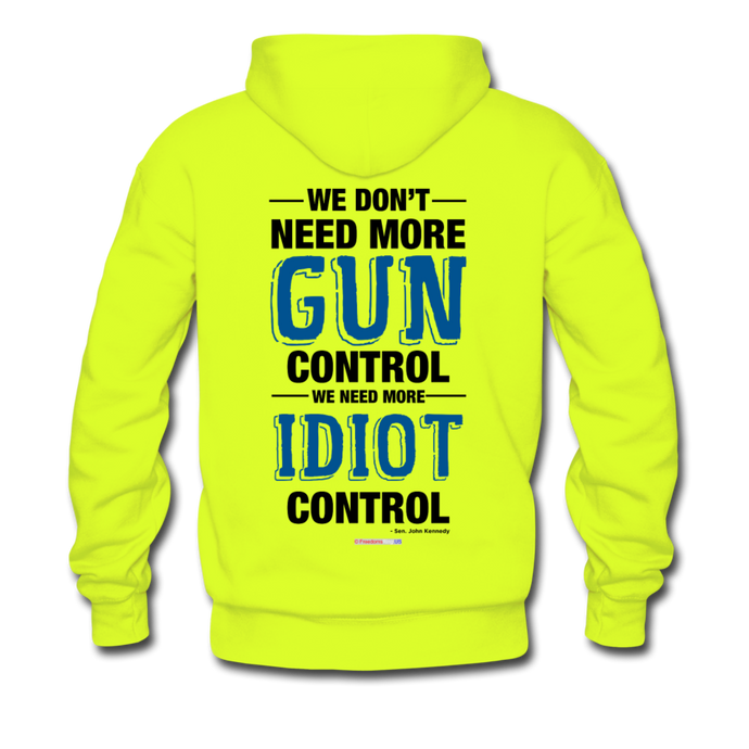 MORE IDIOT CONTROL - Men's Hoodie - safety green