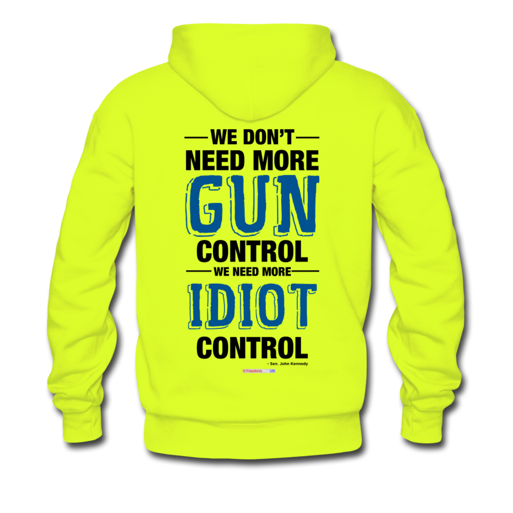 MORE IDIOT CONTROL - Men's Hoodie - safety green