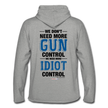 Load image into Gallery viewer, MORE IDIOT CONTROL - Unisex Lightweight Terry Hoodie - heather gray
