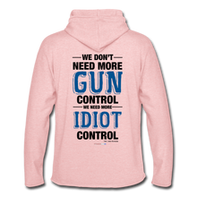 Load image into Gallery viewer, MORE IDIOT CONTROL - Unisex Lightweight Terry Hoodie - cream heather pink
