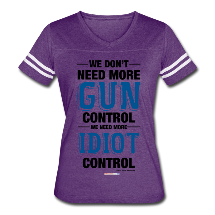 MORE IDIOT CONTROL - Women’s Vintage Sport T-Shirt - vintage purple/white